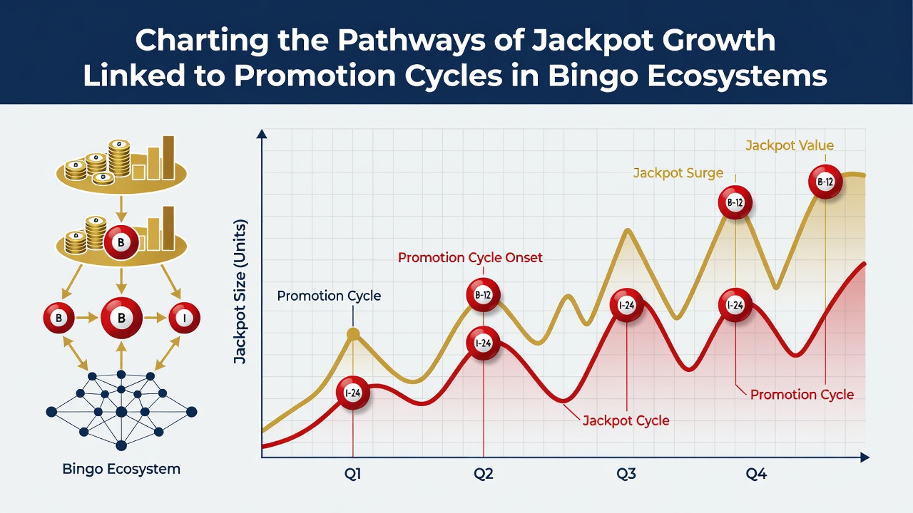 Detailed chart mapping bingo promotion cycles to jackpot progression metrics