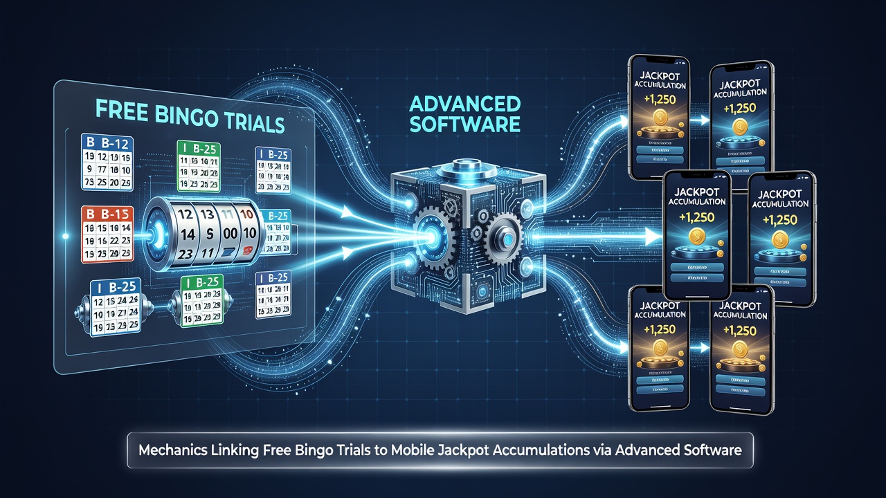 Mobile device displaying synchronized bingo jackpot progressions