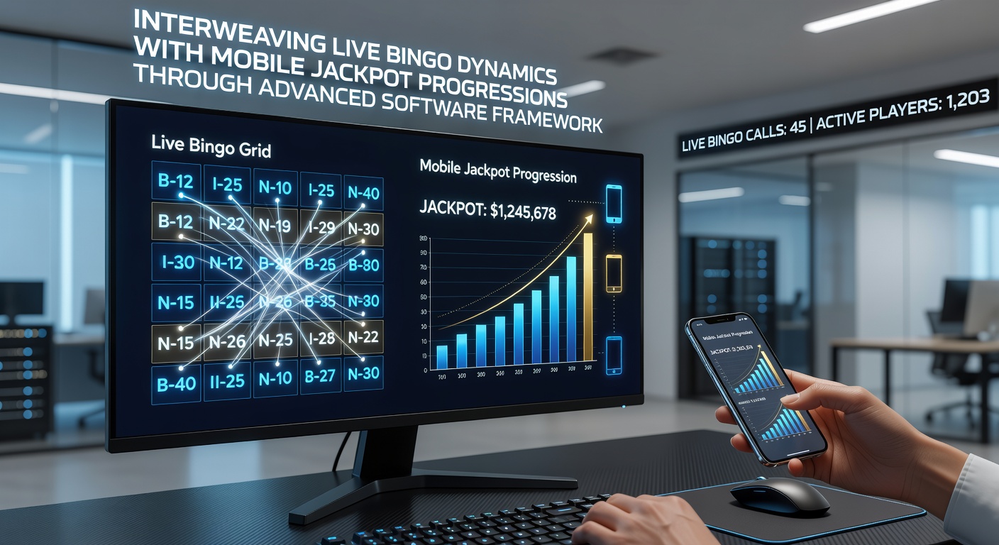 Diagram showing data flow between live bingo servers and mobile jackpot applications