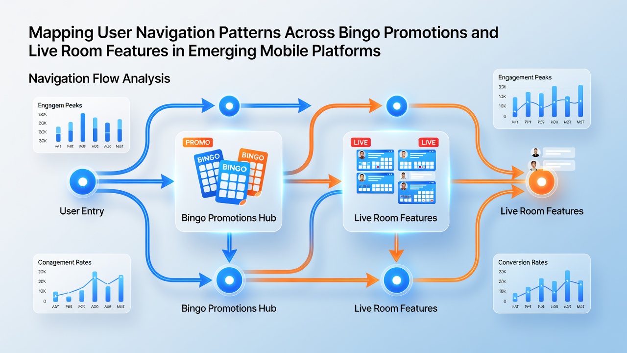 Heatmap displaying mobile user paths from promotions to live bingo rooms