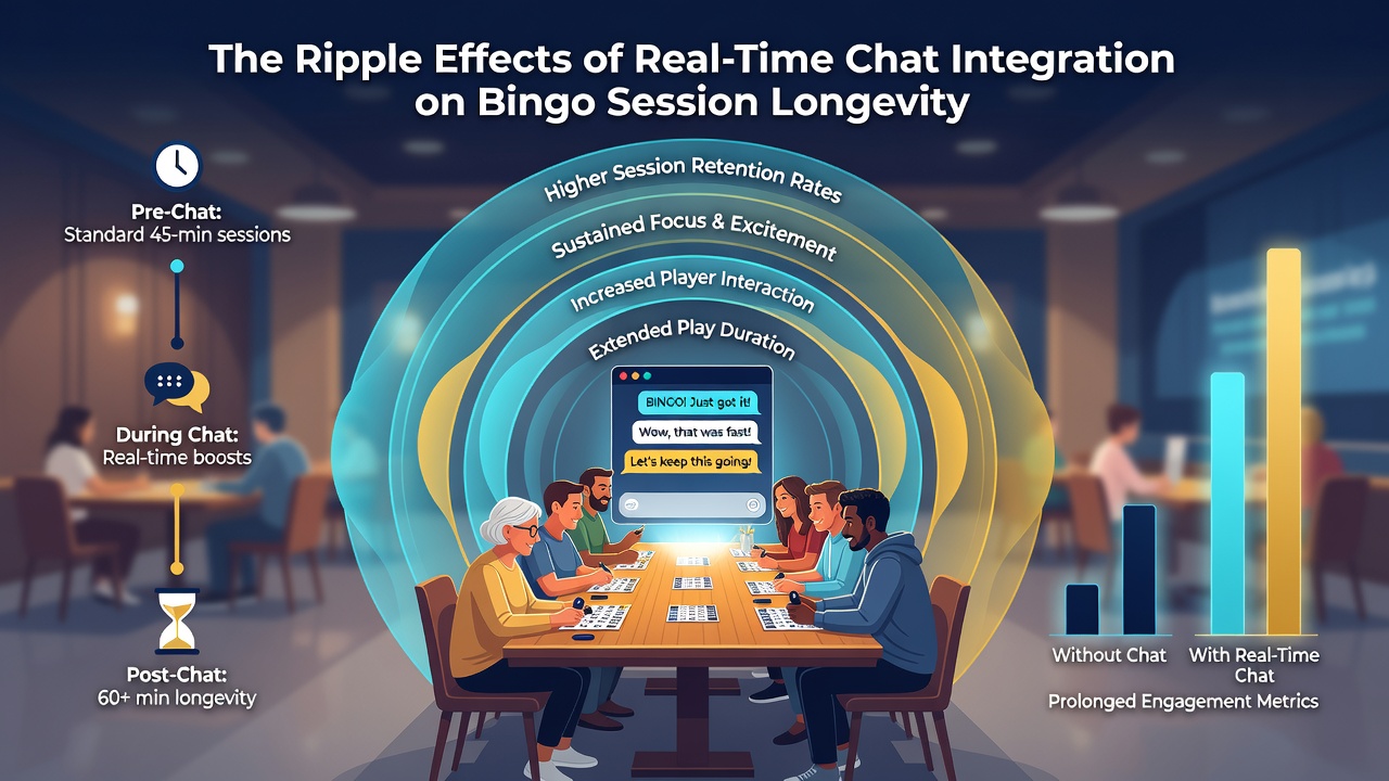 Detailed view of bingo chat interface showing player messages and ongoing game statistics side by side