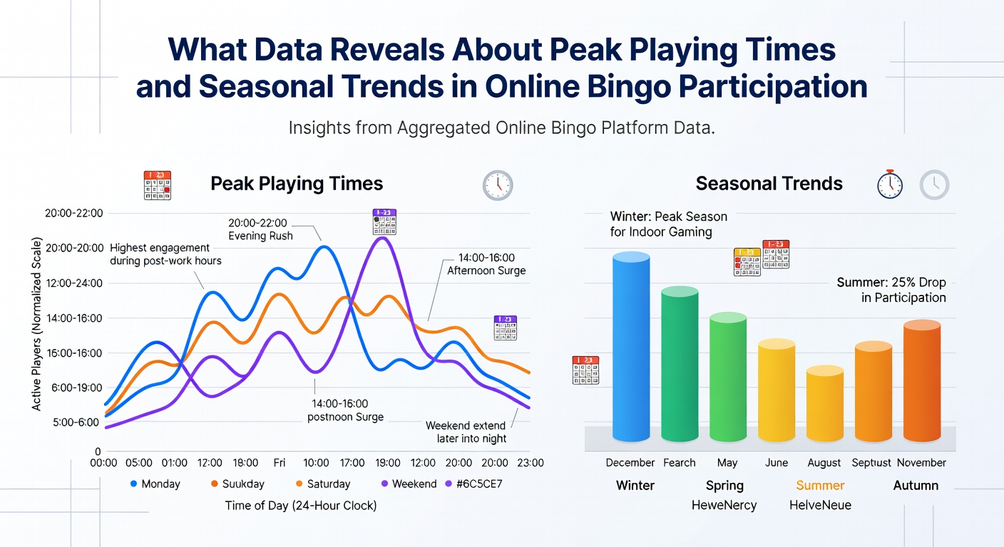 Seasonal trend graphs illustrating monthly variations in online bingo activity levels